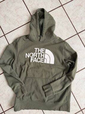 The North Face Olive Green Logo Crewneck Hoodie